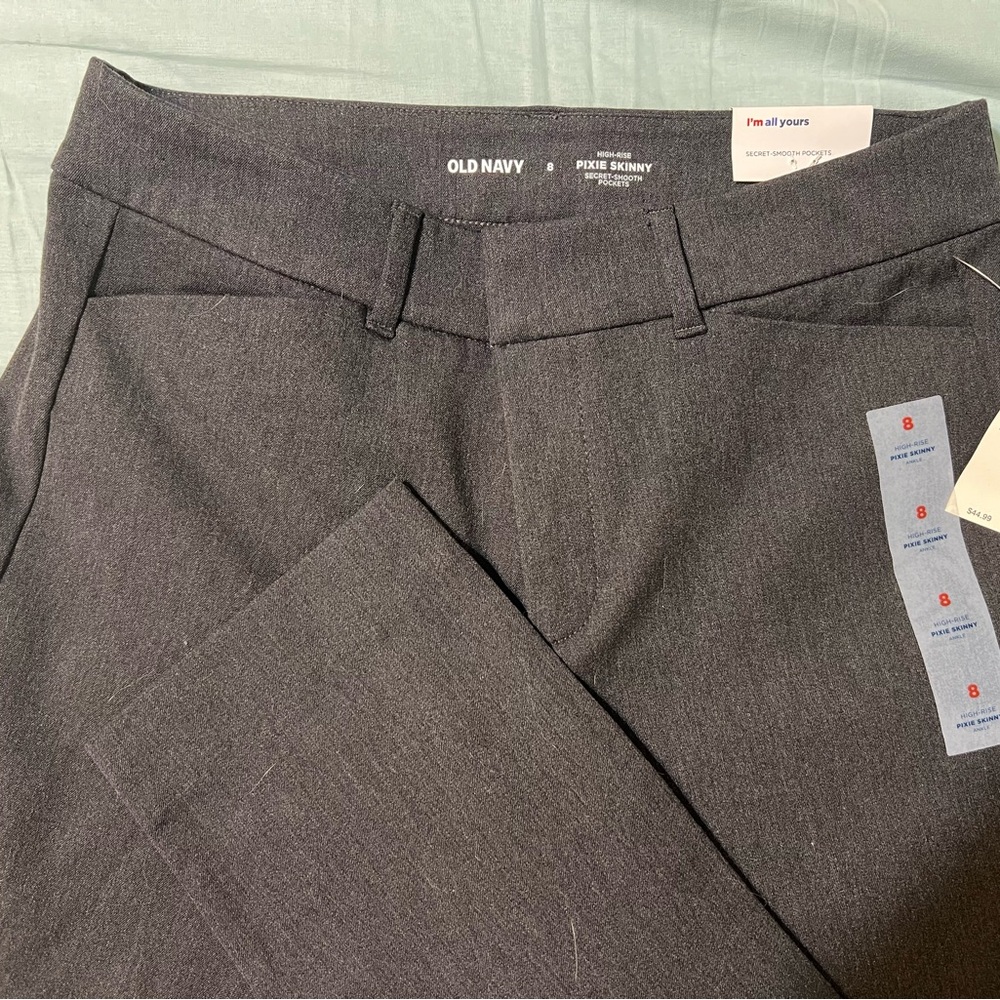 Old Navy size 8 Charcoal Pixie Skinny Ankle Pants